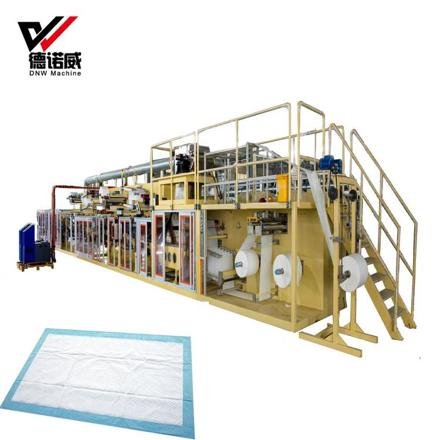 DNW Full Servo Underpad Production Line Banana Sanitary Pad Making Machine